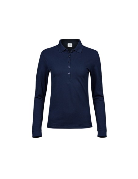 T-146-Womens Luxury Stretch Long Sleeve Polo