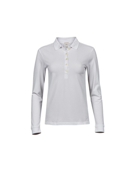 T-146-Womens Luxury Stretch Long Sleeve Polo