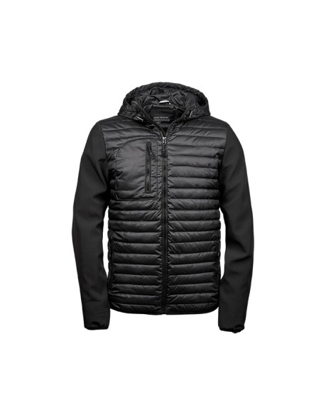 T-9628-Mens Hooded Crossover Jacket