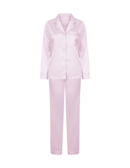 T-TC055-Ladies Satin Long Pyjamas
