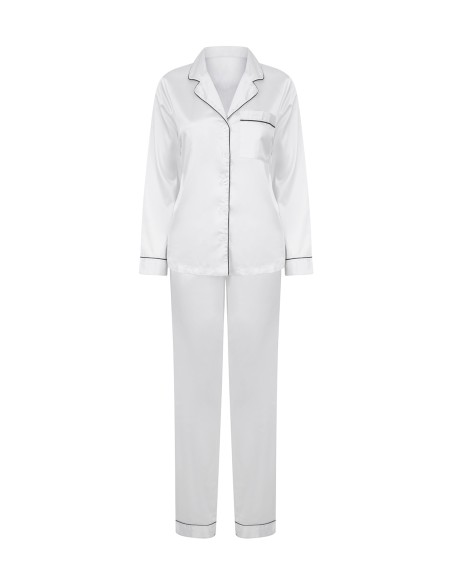 T-TC055-Ladies Satin Long Pyjamas