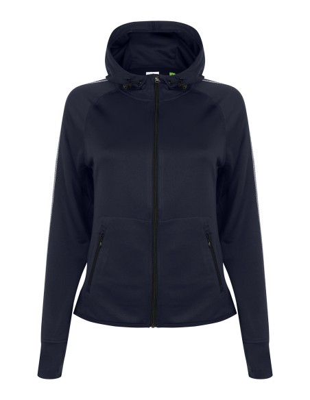 T-TL551-Sweat-shirt à capuche de course léger avec bande réfléchissante femme