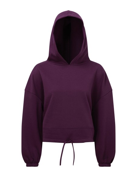 T-TR085-TriDri® Sweat à capuche oversize court femme