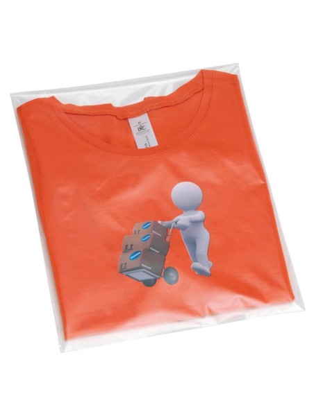 E-ZA027-Sacs transparents en polythene - fermeture autocollante