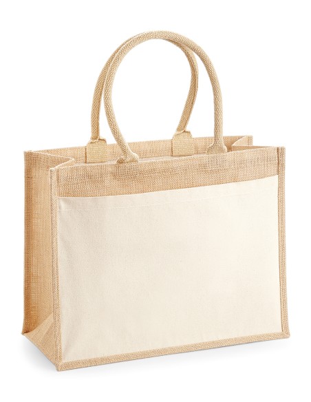 W-W427-Cotton Pocket Jute Shopper