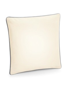 W-WM355-Housse de Coussin à Bord Passepoilé en Coton Issu du Commerce Équitable