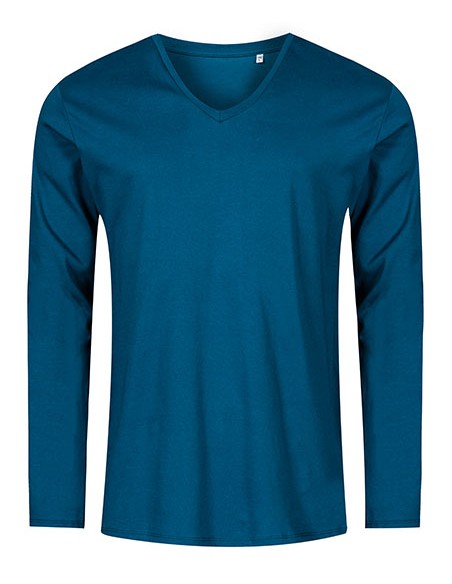X-1460-Mens V-Neck T-Shirt Long Sleeve