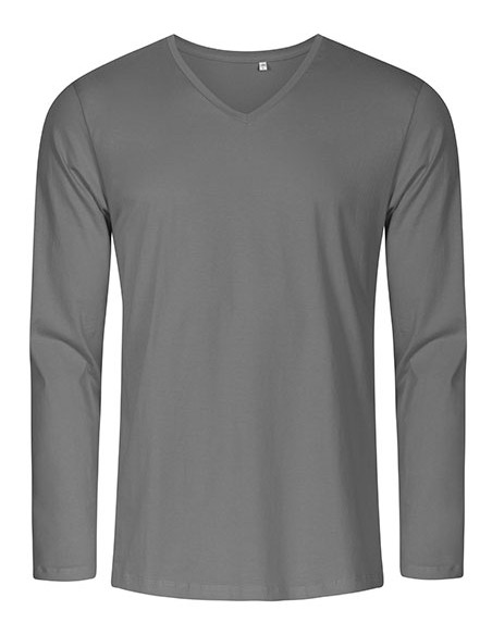 X-1460-Mens V-Neck T-Shirt Long Sleeve
