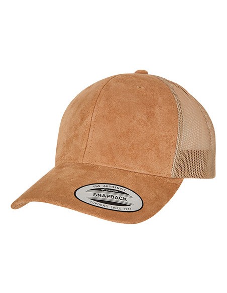 Y-6606SU-Suede Leather Trucker Cap