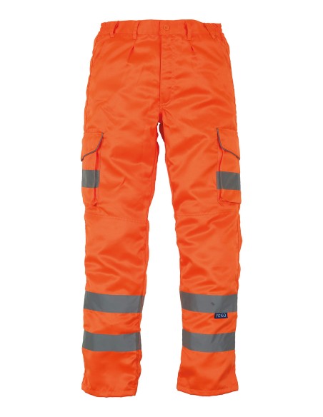 Y-HV018T-Hi-Vis Cargo Trousers With Knee Pad Pockets