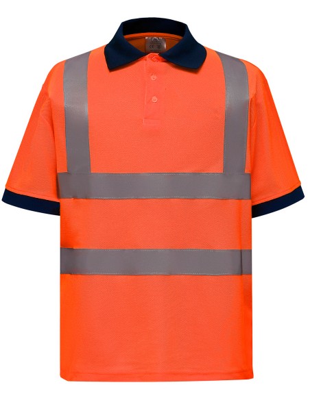 Y-HVJ210-Two Band et Brace Hi-Vis Polo Shirt