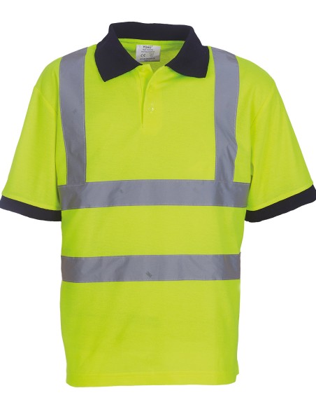 Y-HVJ210-Two Band et Brace Hi-Vis Polo Shirt