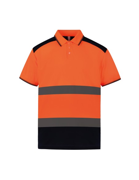 Y-HVJ220-Hi-Vis Two-Tone Polo