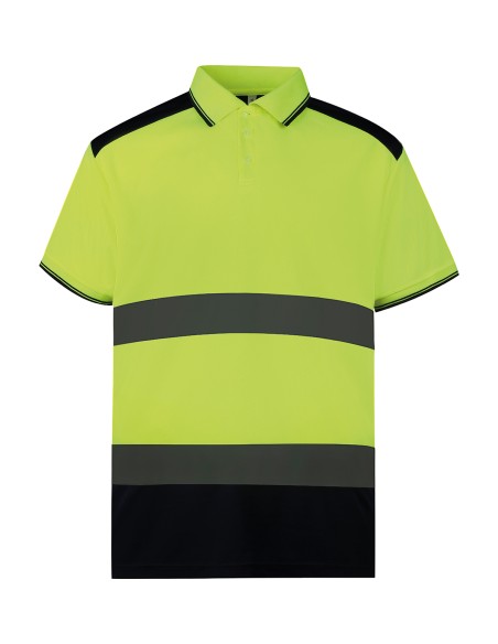 Y-HVJ220-Hi-Vis Two-Tone Polo