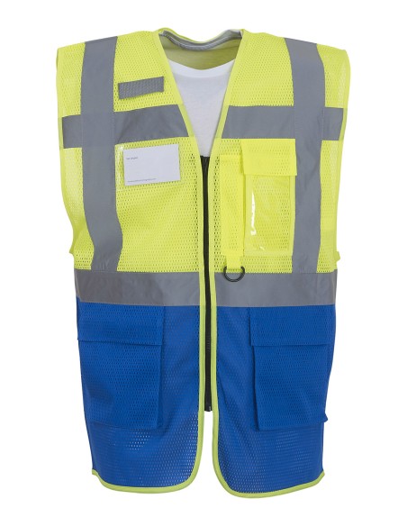 Y-HVW820-Hi-Vis Top Cool Recycled Open Mesh Executive Waistcoat