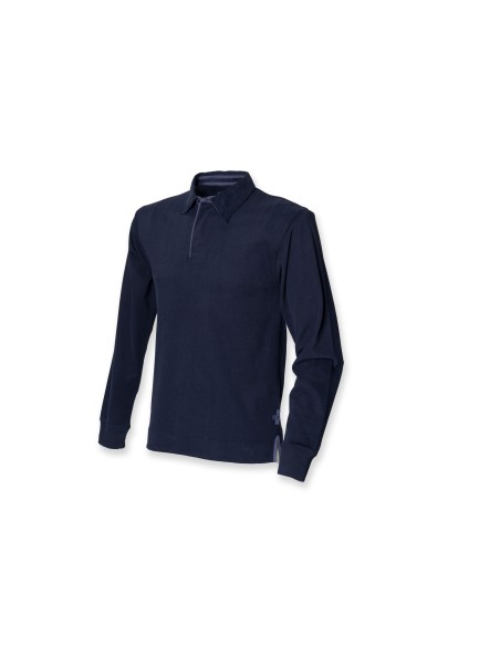 F-FR043-Polo de rugby super doux à manches longues