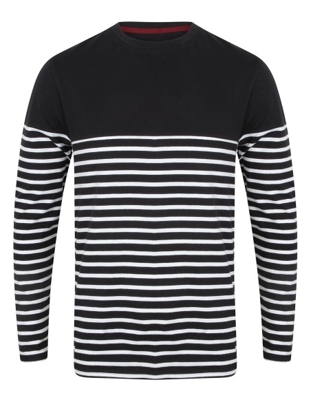 F-FR134-T-shirt à manches longues rayé Breton