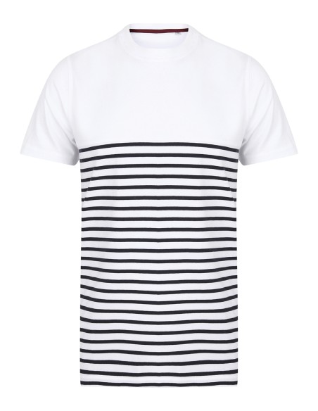 F-FR135-T-shirt Breton à manches courtes