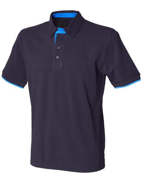 F-FR200-Polo en piqué contrasté