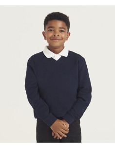 A-AC003J-Sweat-shirt à col en V pour enfants Academy