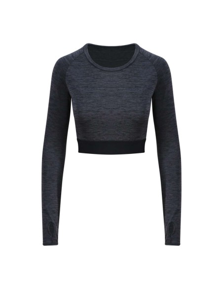 A-JC039-WOMEN'S LONG SLEEVE CROP T