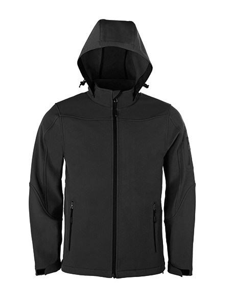 H-1101-Mens Hooded Soft-Shell Jacket
