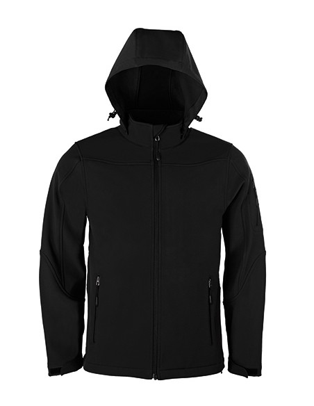 H-1101-Mens Hooded Soft-Shell Jacket