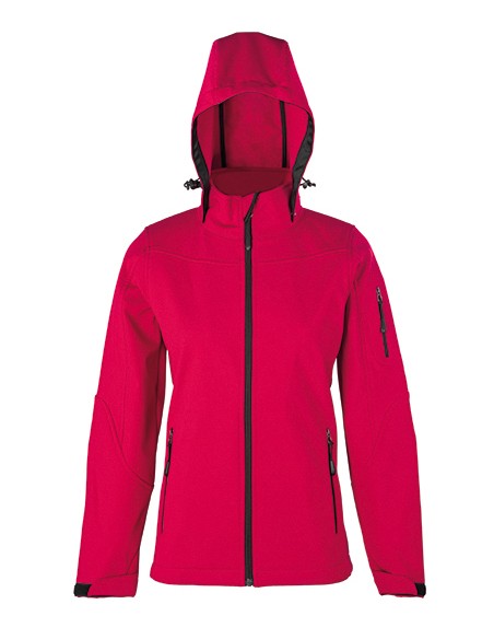 H-1102-Womens Hooded Soft-Shell Jacket