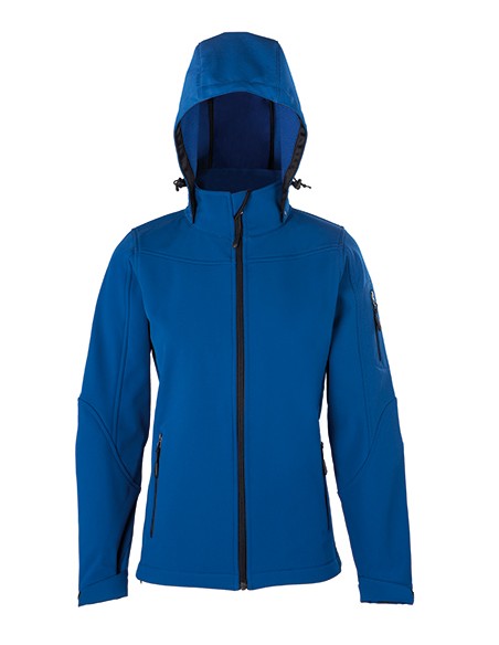 H-1102-Womens Hooded Soft-Shell Jacket