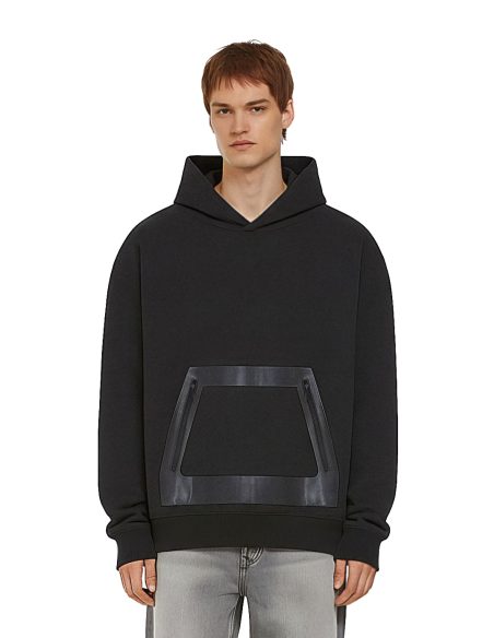EPF-EP311-Leather Panel Hoodie