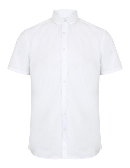 H-H517-Chemise Oxford moderne à manches courtes