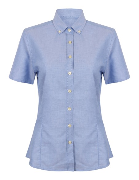 H-H518-Chemise Oxford moderne à manches courtes femme