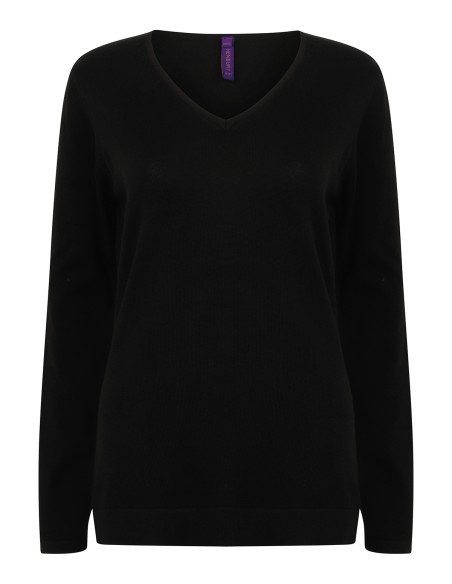 H-H721-Ladies Lightweight V-Neck Jumper