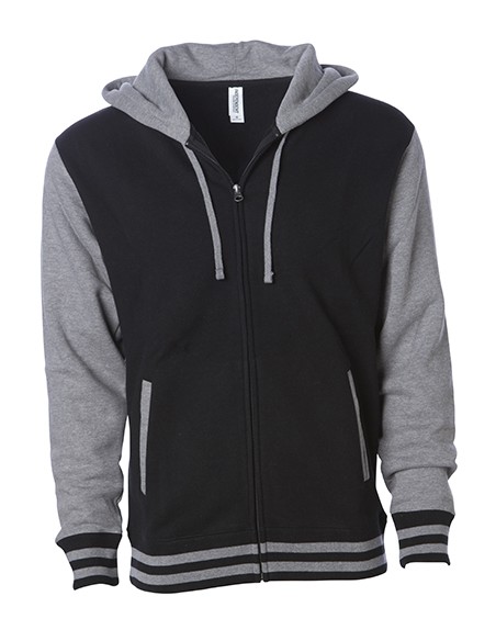 I-IND45UVZ-Unisex Heavyweight Varsity Zip Hood