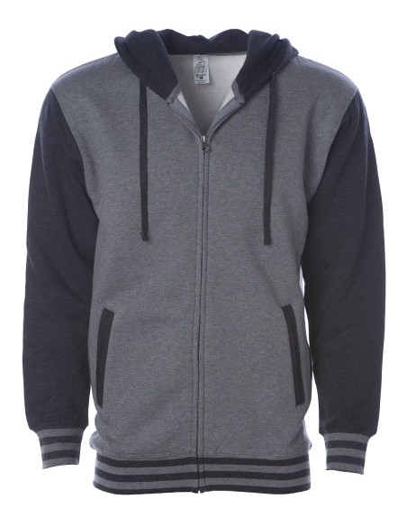 I-IND45UVZ-Unisex Heavyweight Varsity Zip Hood