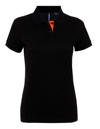ASQ-AQ022-Womens Classic Fit Contrast Polo