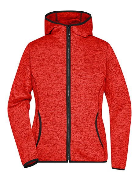 J-JN588-Ladies Knitted Fleece Hoody
