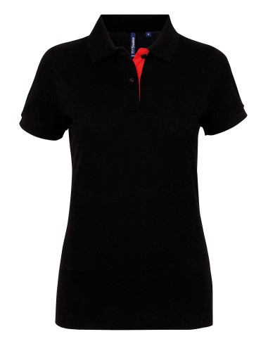 ASQ-AQ022-Womens Classic Fit Contrast Polo
