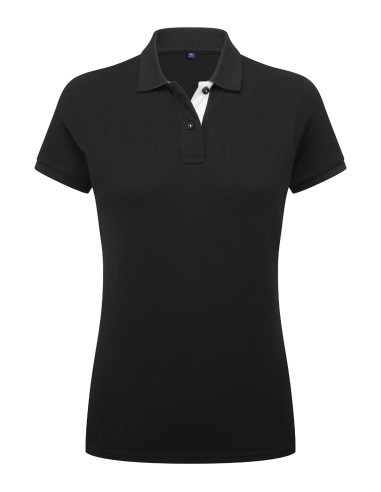 ASQ-AQ022-Womens Classic Fit Contrast Polo