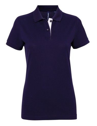 ASQ-AQ022-Womens Classic Fit Contrast Polo